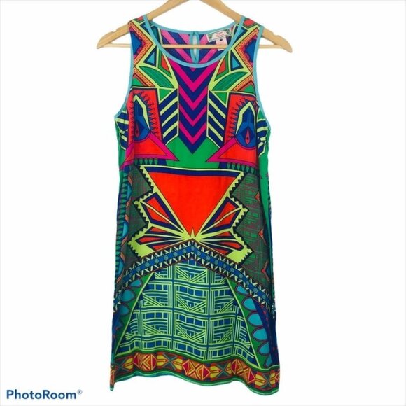 Flying Tomato  multicolour printed Pattern sleeveless Mini dress Women size S - Picture 1 of 16